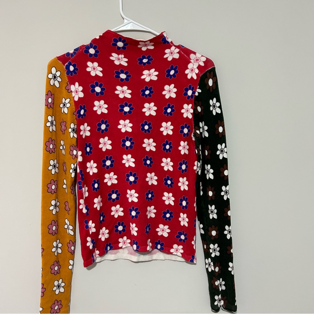Urban Outfitters Multicolor Daisy Patchwork Long Sleeve Top - Red, Yellow, Green - Picture 5 of 6